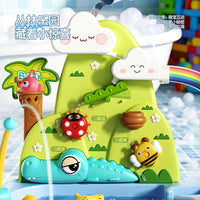 Cross-border Children's Role-play Water Table Toy Electric Circulating Water Fishing Water Park Pool Slide Dishwashing