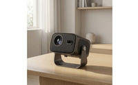 4K Supported Mini Projection Device with Stand Motorized Focus Mini Projection Device Auto Image Alignment Portable for Movie Lovers, Home Theater