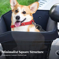 Front Cycle Pet Basket Safety Leash Front Mount Pet Basket Bike Dog Carrier Quick Release Small Dog Bike Seat Breathable Mesh