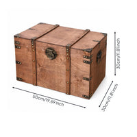 Wooden Storage Chest House Decoration Hinged Lid Side Handles for Home Display