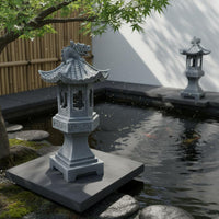Solar Pagoda Lantern Decorative Light Resin Courtyard Lantern for Landscape