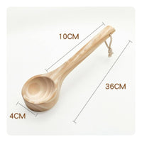 Wooden Sauna Ladle Easy to Hang Long Handle Sauna Ladle Polished Surface