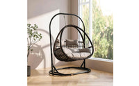Egg Swing Chair with Stand Freestanding Egg Chair with Stand Outdoor Furniture for Adults, Readers, Living Room