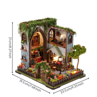 Miniature House Kit with LED Lights Warm Dollhouse Kit Relaxing for Reading Nook