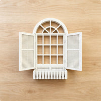 1:12 Scale Window Model European Style Dollhouse Window with Shutters House Decoration for Diorama