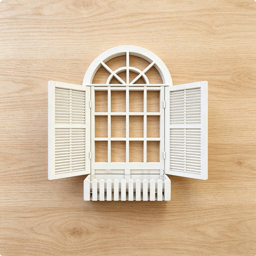 1:12 Scale Window Model European Style Dollhouse Window with Shutters House Decoration for Diorama