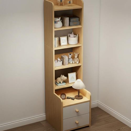 Nightstand Bookshelf Combo Space Saving Design Tall Nightstand Bookshelf