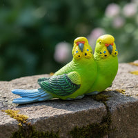 Resin Parrot Figurine Miniature Size Parrot Statue Weather-Resistant Bird Figurine for Patio