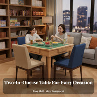 Folding Mahjong Table New Chinese Aesthetic Manual Mahjong Table Foldable Design Sturdy Construction for Families, Dining Room