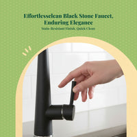 Black stone pull-down faucet
