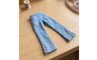 Doll Denim Pants with Flower Details Stylish Clothing Easy to Dress for   Dolls