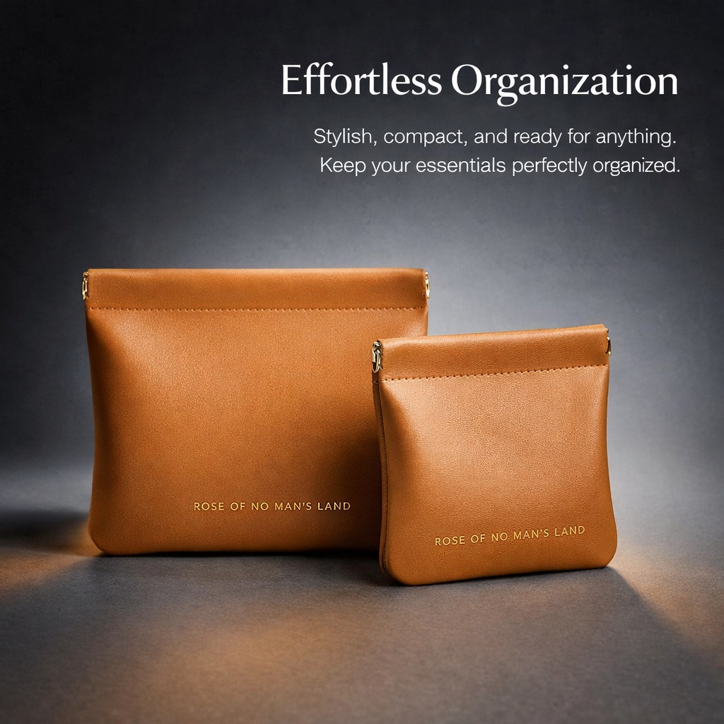 Large Cosmetic Bag for, Waterproof PU Leather Makeup Pouch with Clasp Closure, Lightweight Handbag Organizer for Daily Use