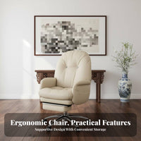 Reclining Office Chair with Footrest Highspine Support Desk Seat 360-Degree rotate Plush paddinging for Remote Workers, Students