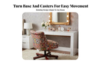 Wheeled Vanity Chair Height Adjustable Office Furniture Vintage Design Effortless Rolling Casters for Students, Bedroom