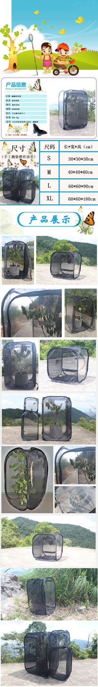 Foldable Insect Rearing Cage with Transparent Observation Window