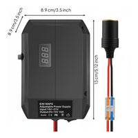 Overcurrent Protection Adjustable Battery Adapter Built-in Switch 18V to 12V Converter 10A Output for Electricians, Garage, Workbench