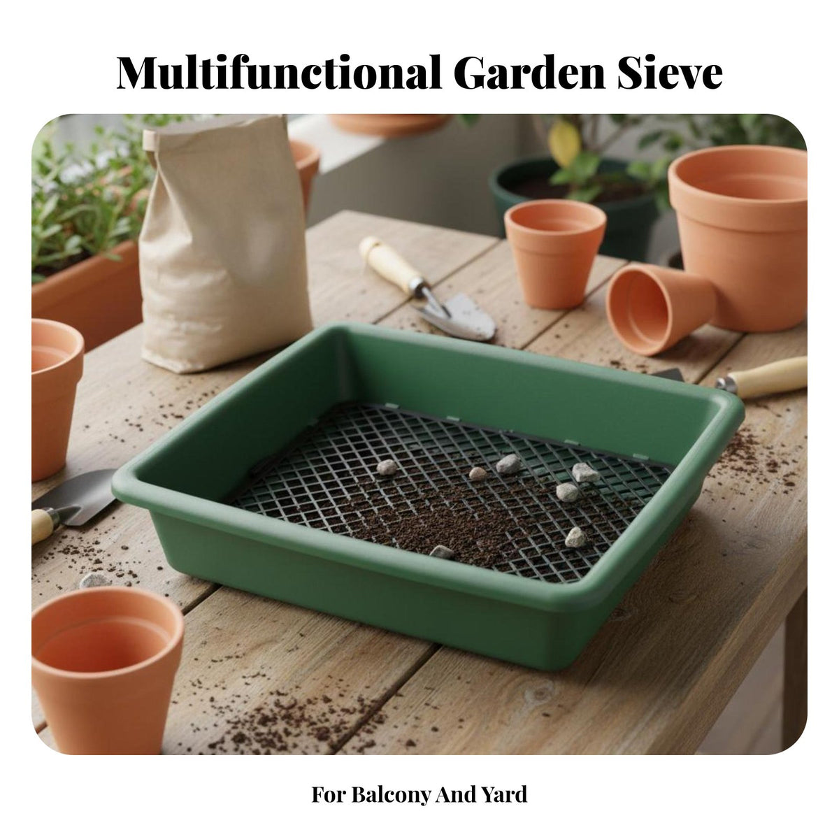 Round Plastic Soil Sifter Multi-Functional Round Gardening Sifter Easy to Clean