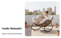 paded Rocking Lounger Reclining Design paded Patio rocking chair Padded pad Modern aesthetic for Homeowners, Balcony, Bedroom