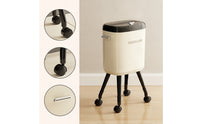 Slim Trash Bin with Wheels Glossy Wheeled Trash Can Ergonomic Waste Container Heavy-Duty for Kitchen, Home