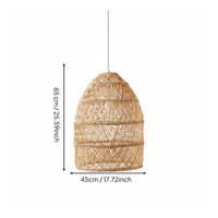 Rattan Pendant Lampshade Retro Design Woven Hanging Light Shade Rustic Elegance Boho Chandelier Shade for Dining Room