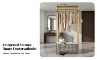 Wardrobe Rack with Drawers Multi-Functional Complimentarystanding Wardrobe System Space-Saving Anti-Collision Design