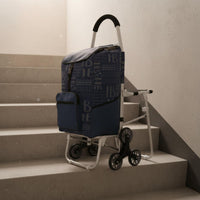 Foldable Shopping Cart with Seat Saving Space Portable Grocery Cart Chair Foldable Trolley for Seniors