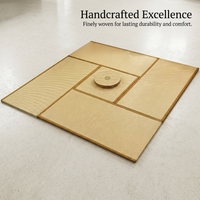 Tatami Floor Cushion Rush Grass Meditation Seat Cushion, Large Floor Pillow for  #variant:Dark Brown