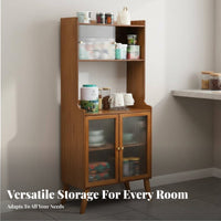 Living Room Tea Cabinet Large Capacity Dining Room Sideboard Buffet Cabinet with Glass Doors Nordic Style Storage for Homeowners Suitable for Entryway Hallway Dining Area Living Room