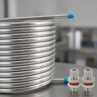 Easy Installation HERMS Coil with Bulkhead Fittings Spiral HERMS Coil Threaded Compact for Homebrewing