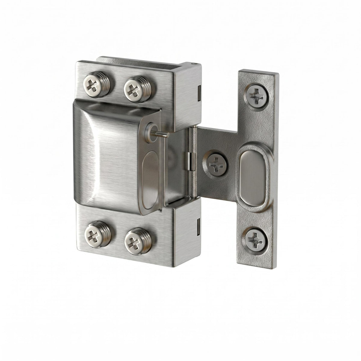 Mounting Plate Glass Cabinet Door Hinge Square Glass Hinge Quiet-Close Closing Home Hardware