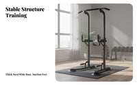 Heavy-Duty Steel Frame Pull up Station Stable Base Freestanding Pull up Bar Non-Slip Grips Power Station High Weight Capacity for Fitness Enthusiasts, Adults, Beginners, Home Gym, Indoor, Garage, Basement