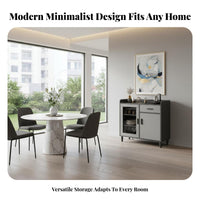 Dining Room Storage Cabinet with Drawers Multifunctional Buffet Cabinet Sturdy Construction Sideboard Adjustable Shelves Removable Divider Suitable for Homeowners Entryway