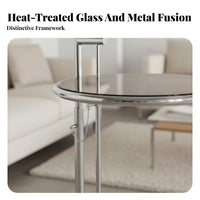 Adjustable C-Shaped Side Table Vintage Inspired Home Furniture for Homeowners