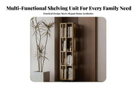 360-Degree Rotation Rotating Book shelving unit Space-Saving Design Revolving bookshelf Multi-Tier Shelving bookshelf Movable with casters for Students, Adults, Parents, Living Room, Small areas, Bedroom, Corner
