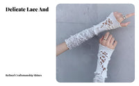 2 Pieces Fingerless lace-up limb sleeve Sleeves Balletcore Design and aesthetic Accessory