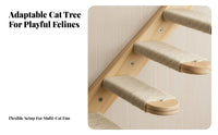Sisal Rope Steps on surfacesMounted Cat Ladder Multi-Level Design Pet Climbing framework Space-Saving nailing Surface for felines, Apartment Dwellers, Small areas, Play Area, Indoors, Living Room