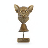Rectangular Plaque Decorative Welcome Sign Antique Bronze Dog Doorbell