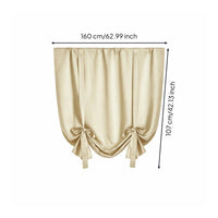 Tie-up Curtain Panel Solid Color Rod Pocket Curtain Simple Finish