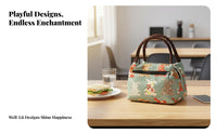 Floral Pattern Tote Lightweight Floral Print fastenered Pouch Reusable for outsideing