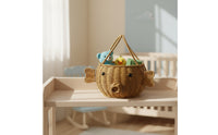 Handwoven Storage Basket with Handle | Portable, Imitation Rattan Basket, for Playroom