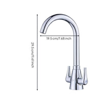 Brass Double Handle Kitchen Faucet, Hot & Cold Mixer