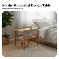 2-Tier End Table Nordic Design 2-Tier Storage Table Multi-Functional