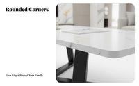 Light Luxury 2-Tier Rectangular Coffee Table Modern & design Living Room Furniture Marble Pattern Top Minimalist Design for Apartment Dwellers, Office Workers, Homeowners, Small Spaces, Reception Area