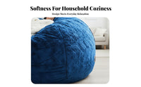 Cozy Sumptuous Round Beanbag Shell Comfy Giant Lazy Sofa Cover Oversized Giant Lazy Sofa Shell Long-Lasting for Students, Families, Living Room, Lounge Area, Reading Nook, Playroom