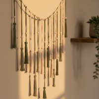 Hand-Woven Macrame Leaf Wall Hanging Tapestry for Boho Home Decor