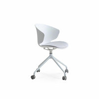 Armless Rolling Task Chair Adjustable Height Swivel Seat Water-Resistant Textile