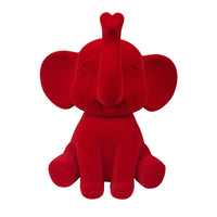 Flocked Resin Elephant Figurine with Heart