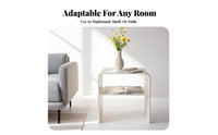 Transparent Curved-Form Designd Table Modern Design Nightstand Minimalist design & aesthetic for Renters