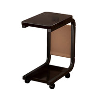 Side Table with Storage Pocket-Saving Side Table with Storage Pouch Sturdy for Small Areas