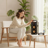 Portable Sing-Along Speaker Compact Portable Speaker with Handle Built-in Audio Playback System for Singers, Home Entertainment, Parties
